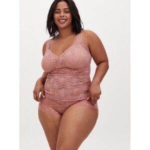 NWOT Torrid Lace Camisole Cami‎ Tank Top Dusty Rose Plus Size 5 5X